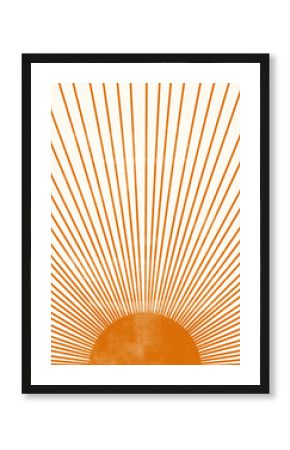 Orange Sun print boho minimalist printable wall art