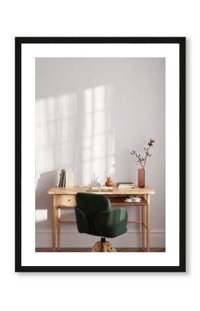 Living room interior. Wall mockup. Wall art. 3d rendering 