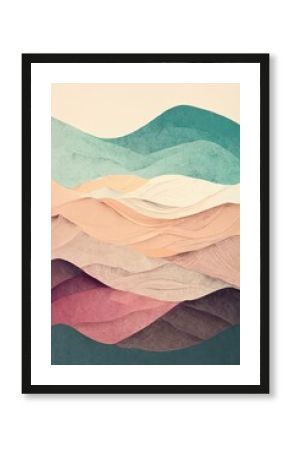Abstract painting. boho minimal vector 2d, pastel colours, muted colours, background. Generative AI.
