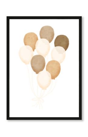 watercolor boho neutral balloons