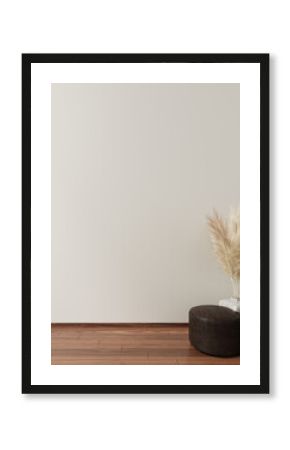 Clean wall mockup wood furniture minimalist interior design scandinavian for wallpaper and artwork