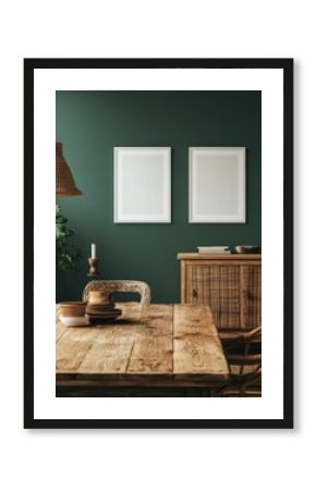 Rustic Dining Room Interior.