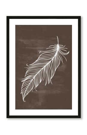 Abstract vintage feather print boho minimalist wall art abstract home decor