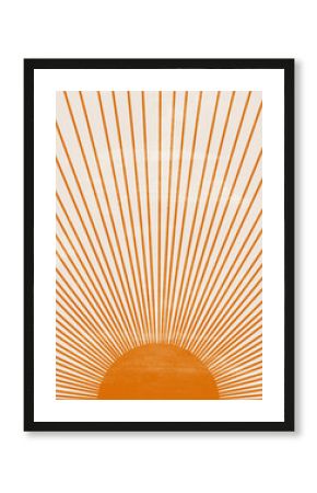 Orange Sun print boho minimalist printable wall art
