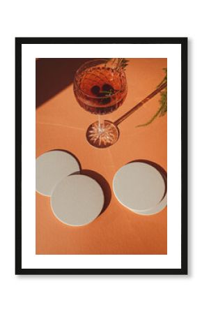 Tropical, boho paper coaster Mock-up