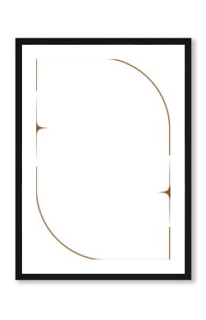 Aesthetic frame and shape with stars. Minimal y2k outline graphic design with sparkles. Abstract minimalistic arch border. Trendy boho geometric template