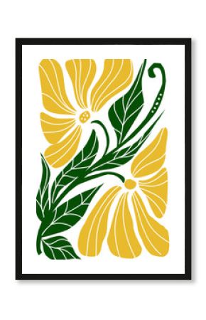 Modern flower illustration. Groovy flower.