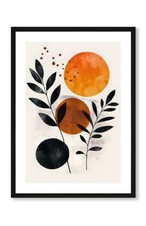 Artistic minimalist illustrations for premium wall art. Modern aesthetic illustrations. Bohemian style Collection of contemporary artistic Design for wall decoration, postcard, poster, brochure