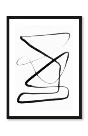 abstract minimal black line art ink illustration