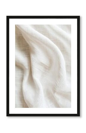 White Linen Fabric Texture Background - Soft, Wrinkled, Natural, Elegant