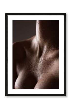 Augmentation breast plastic surgery. Woman chest. Naked boobs.