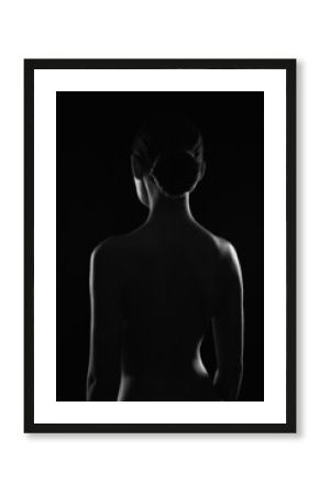 Female silhouette of spine. Naked Woman