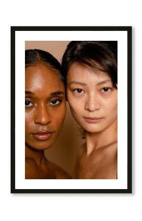 Diverse women portrait with beautiful glowing skin