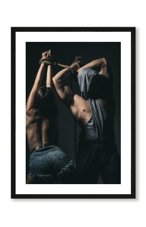 Sex Domination. Sexy woman slave. Bondage roleplay. Couple bdsm. Relationships manipulation.