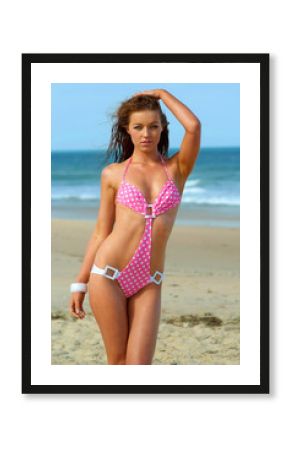 Beautiful beach bikini girl