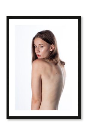 female nudity portrait, studio shooting