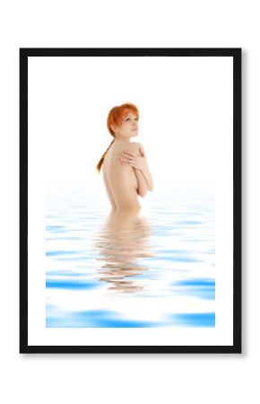 healthy redhead in blue water  2