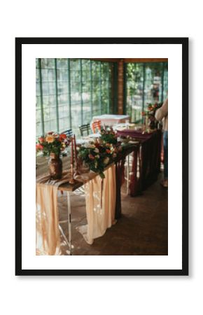 Beautiful boho wedding table decoration.