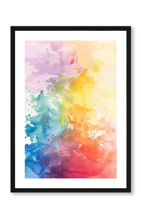 Watercolor background with splashes of various colors. Abstract texture made by hands