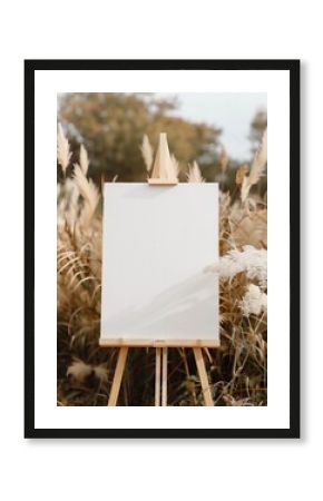 Boho wedding blank welcome sign mockup