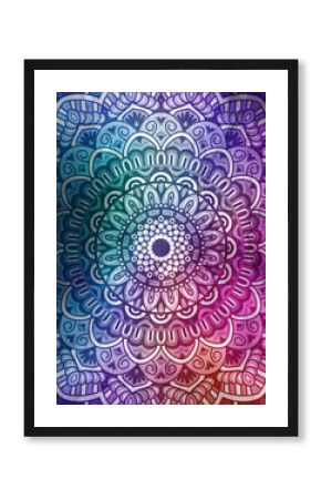 Abstract Mandala wallpaper. Textured boho design for meditative background. Made for wellness, concentration, yoga. 