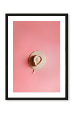 Felt woman's hat hanging on a pink wall. Stylish boho female hat on a hanger.