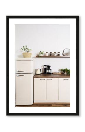 Bright boho kitchen with wooden countertops and stylish storage solutions