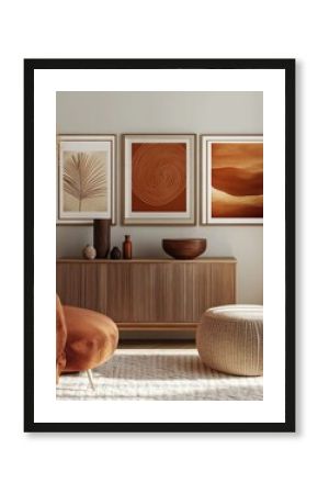 Warm Terracotta Abstract Wall Art Set