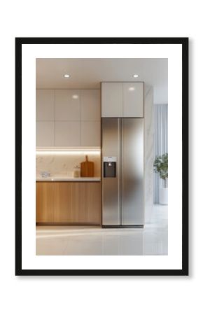 kitchen specific stainless steel refrigerator provided minimalistic and bright