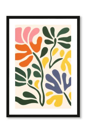 Groovy hippie boho cartoon flower