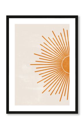 Orange Sun print boho minimalist printable wall art