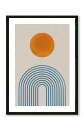 A minimal mid century style abstract art print