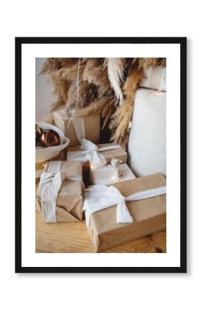 Christmas interior in boho style