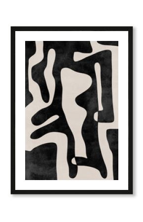 Printable wall art poster. illustration Printable wall art poster . Hand drawn minimalism design for scandinavian interior.