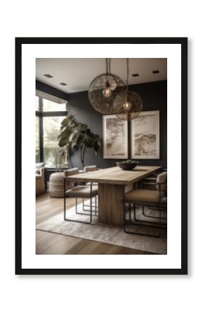 Modern boho interior. Cozy apartment. Home decor