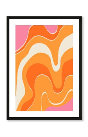 Liquid Retro 70s Orange and Pink Pattern