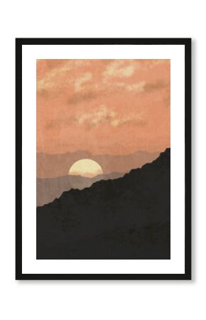 Boho Print. Abstract Mountains Background. Terracotta Poster. Abstract Arrangements. Landscapes, mountains. Posters. Terracotta, blush, pink, ivory, beige watercolor Modern print set. Wall art