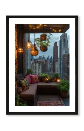 Cozy urban balcony with city views