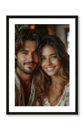 Young Couple in Love, Close Up Portrait