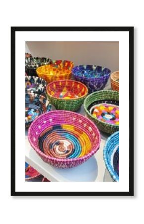 Vibrant Handwoven Baskets Collection, Colorful Home Decor