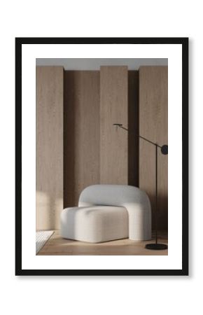interior grey arm chair background minimalist white modern classic style for wallpaper and artwork