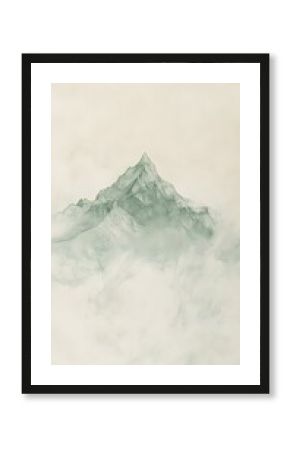 Small Green Mountain Peak with Simple Design and Calm Feeling.