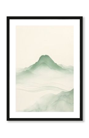 Small Green Mountain Peak with Simple Design and Calm Feeling.