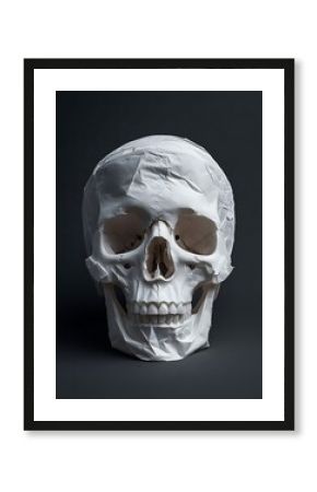 Minimalist Toilet Paper Skull Sculpture Art Photography