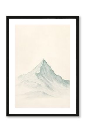 Small Green Mountain Peak with Simple Design and Calm Feeling.