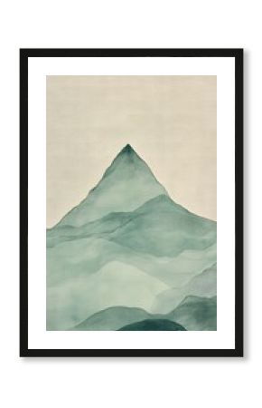 Small Green Mountain Peak with Simple Design and Calm Feeling.