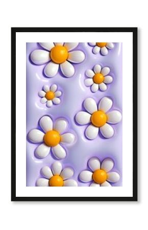 Playful Minimalist Checkered Vase with Colorful Flowers Art