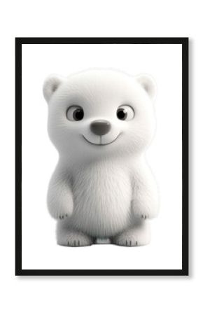 PNG Polar Bear Cub white bear illustration.