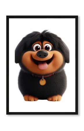 PNG Tibetan mastiff dog illustration cartoon animal.