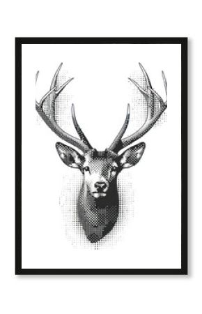 PNG A deer with antlers made of branches wildlife animal art.